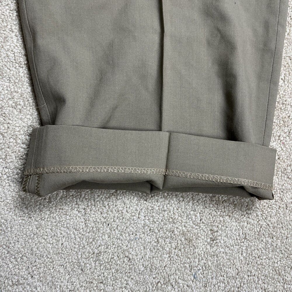 VTG Lands' End Year‎ Rounder Wool Trousers 44X28 Dark Khaki Mexico NWT DEFECTIVE - Picture 11 of 11
